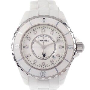 Chanel Ref.H2570 J12 34mm Quartz Watch Ceramic SS Diamond 185492